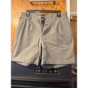 Austin Clothing Co. Womens Pleated Chino Shorts Olive Gray Cotton Size 8